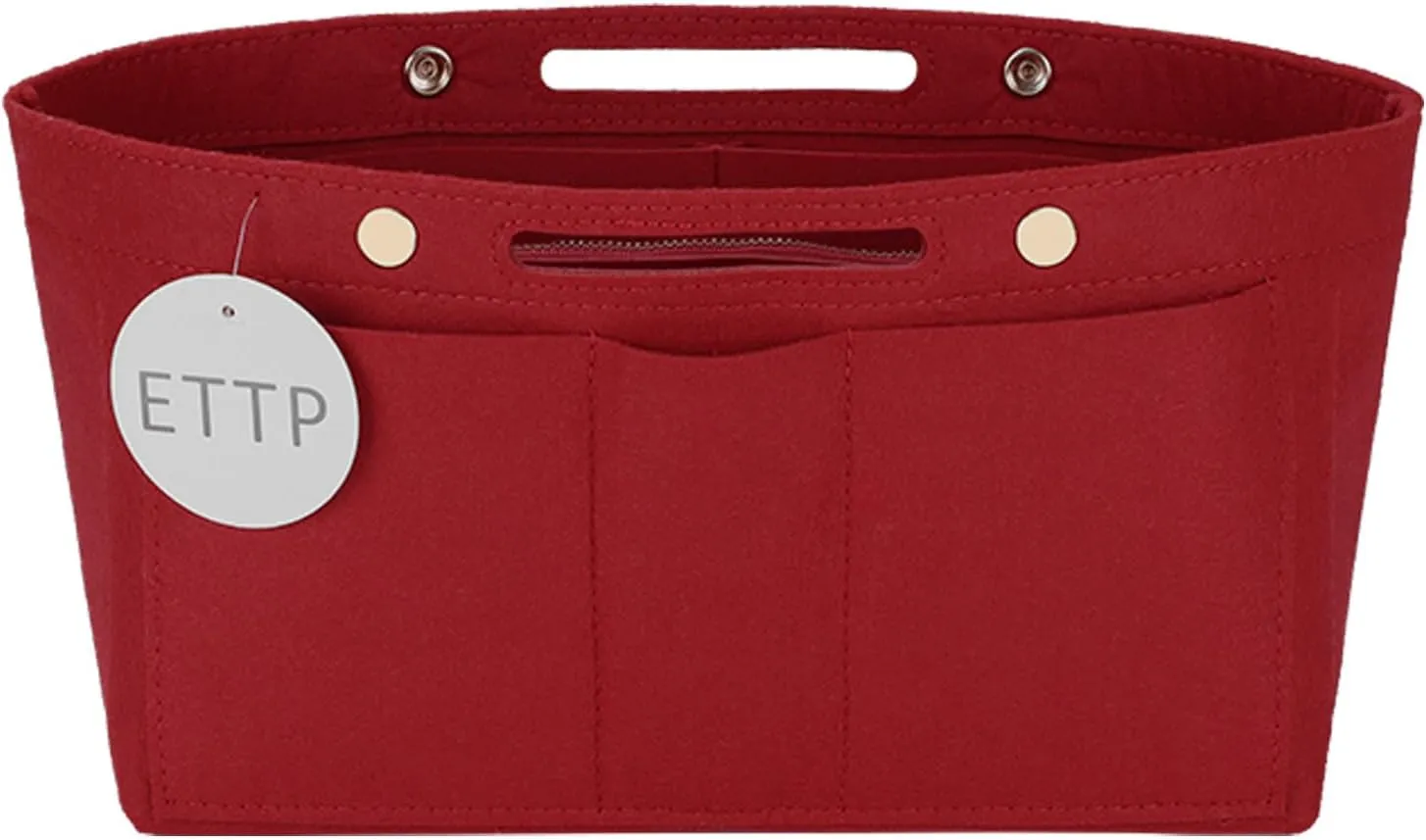 Purse Organizer Insert For Handbags, Tote Bag Organizer Insert Compatible with Neverful gracefull onthego and more (Red, Large)