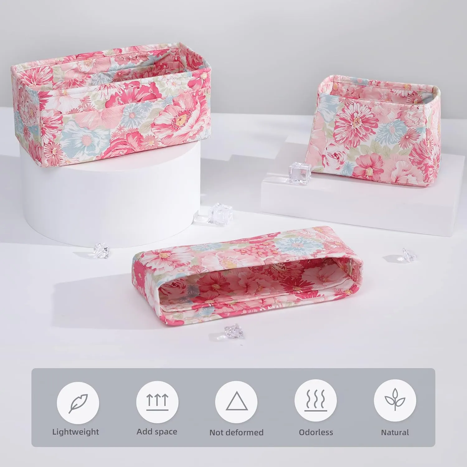 Purse Organizer Insert for LadyDior Bags, Soft Handbag Tote Organizer Liner, Women Luxury Handbag Tote Inner Bag(Medium, Blooming)