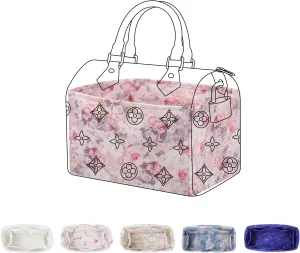Purse Organizer Insert for LV Speedy Nano16/20/25/30/35 Bags, Soft Handbag Tote Organizer Liner, Women Luxury Handbag Tote Inner Bag (Nano 16, Kaleidoscope)