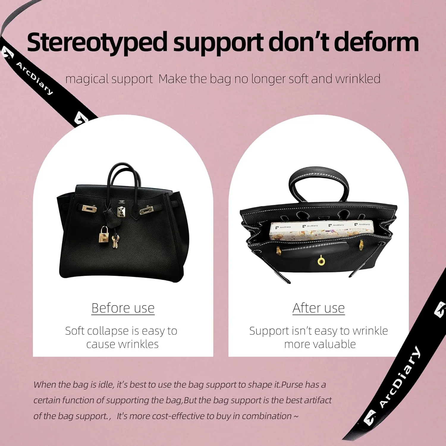 Purse Pillow Insert for Chanel Classic Flap Bags, Memory Foam Bag Pillow, Luxury Handbag Tote Shaper, Keep Bag in Shape (CF Mini 20, Dark Fragrance)