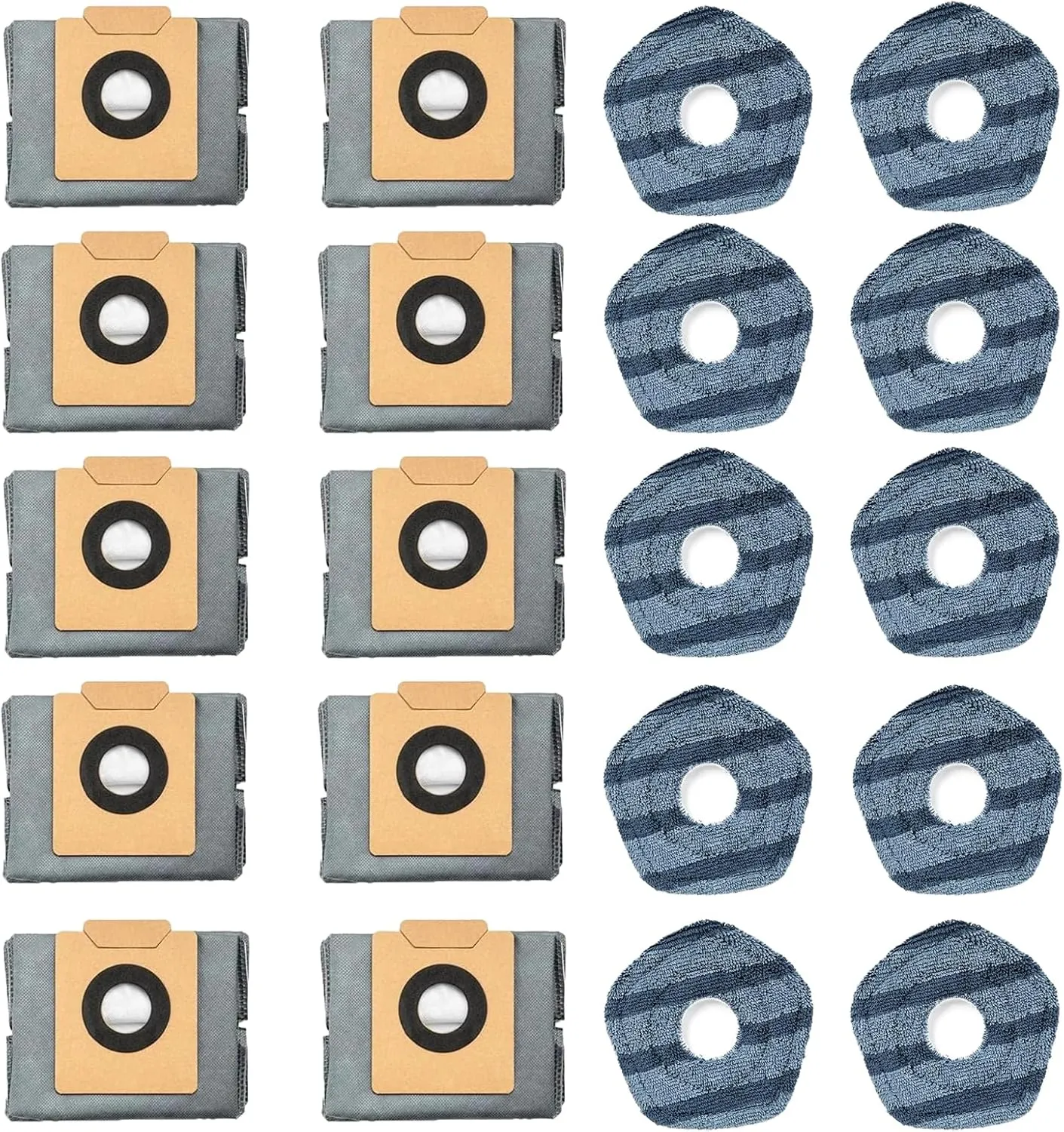 Pymin 20 PCS Vacuum Accessories for Eufy X10 Pro Omni Cleaner Robot, Replacement Parts Kit with 10 Mop Pads 10 Vacuum Bags