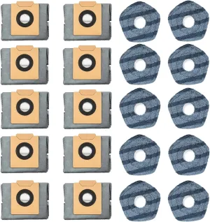 Pymin 20 PCS Vacuum Accessories for Eufy X10 Pro Omni Cleaner Robot, Replacement Parts Kit with 10 Mop Pads 10 Vacuum Bags