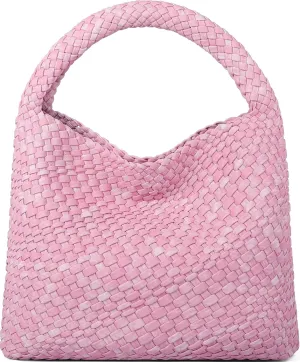 Queenoris Fashion Woven Purse for Women Top-handle Shoulder Bag Soft Summer Hobo Tote Bag