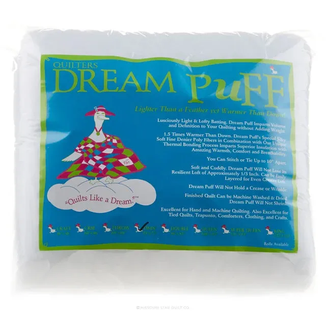 Quilters Dream batting Puff Twin White 93"x 72"