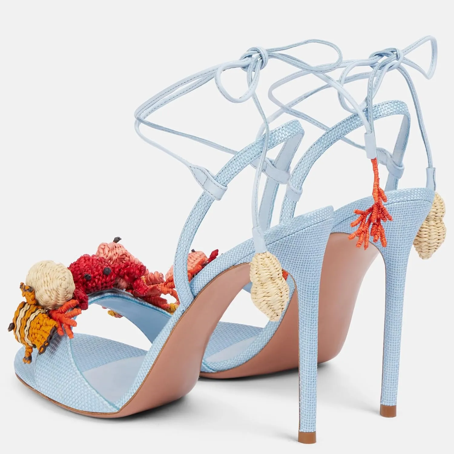 Raffia Peep Toe Heel Sandals for Women Woven Lace Up Slingback Stiletto High Heels Strappy Fashion Dressy Pumps