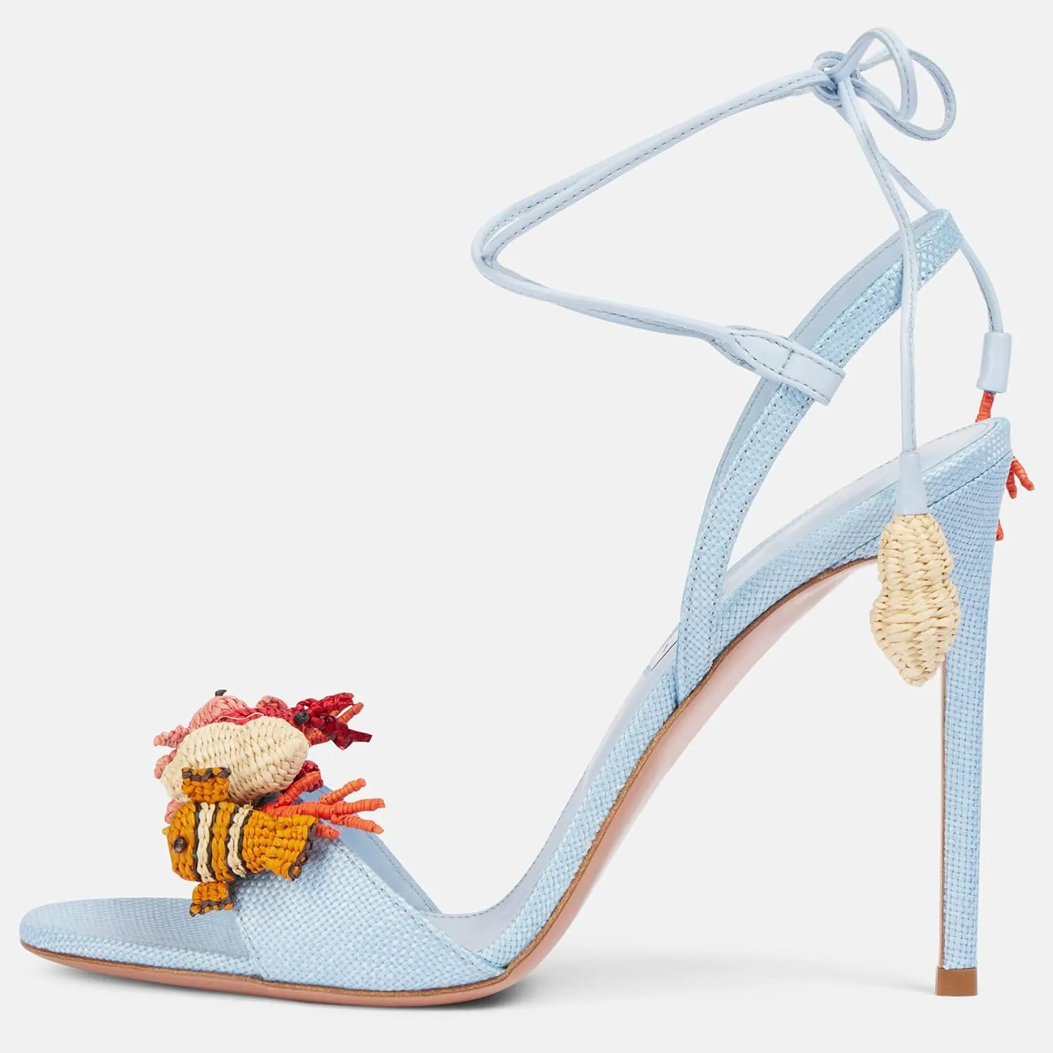 Raffia Peep Toe Heel Sandals for Women Woven Lace Up Slingback Stiletto High Heels Strappy Fashion Dressy Pumps