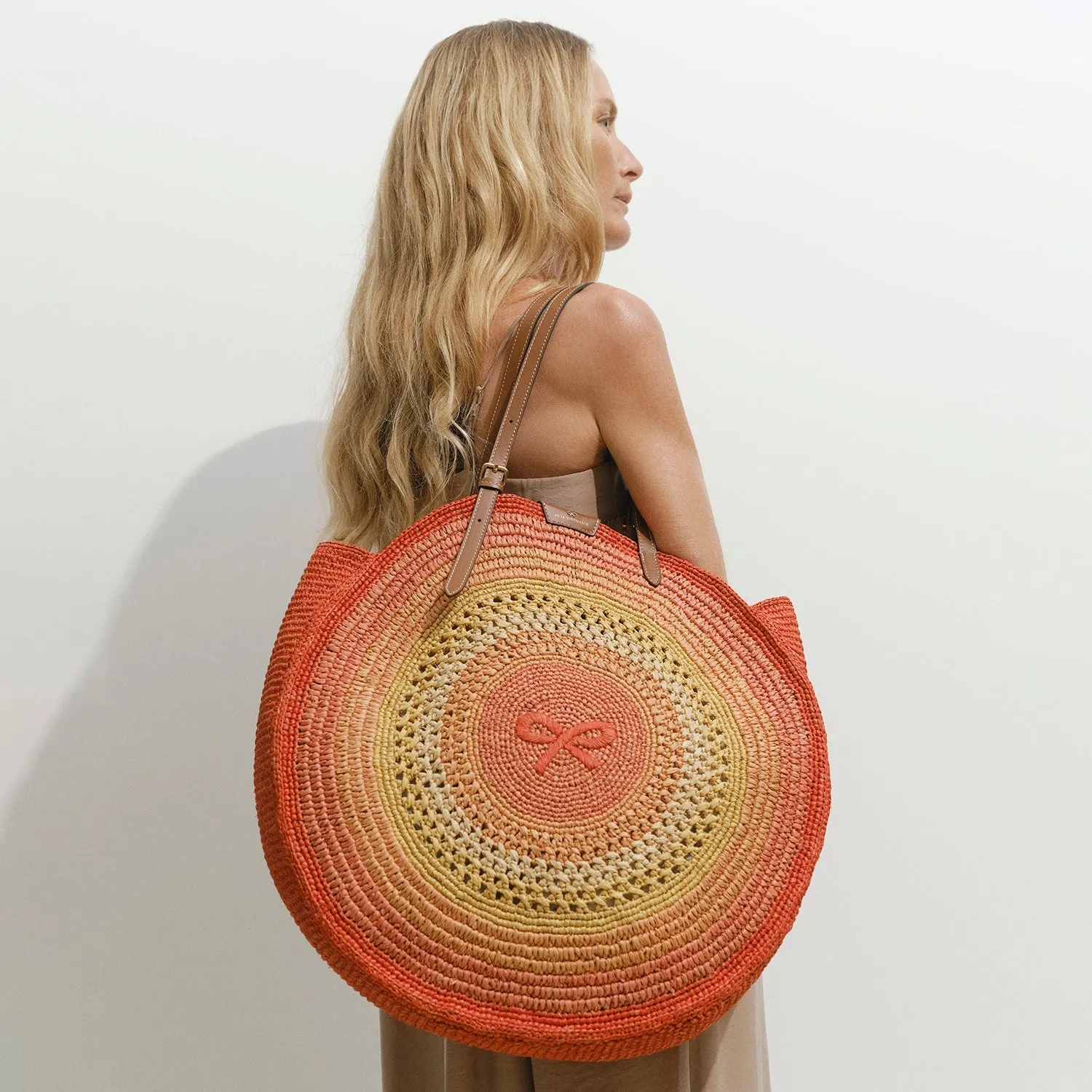 Raffia Round Bow Tote