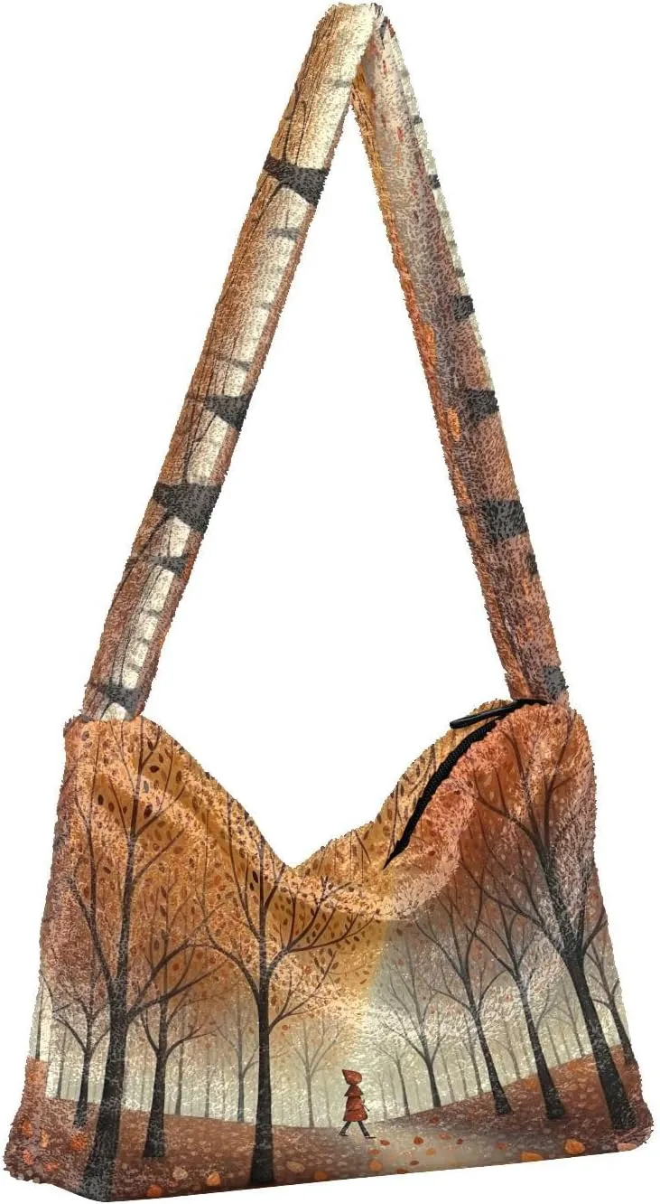 Red Bird Sitting on Branch with Flowers Woman Shoulder Bag, Shoulder Bag 13 Inch, Shoulder Bags for Women