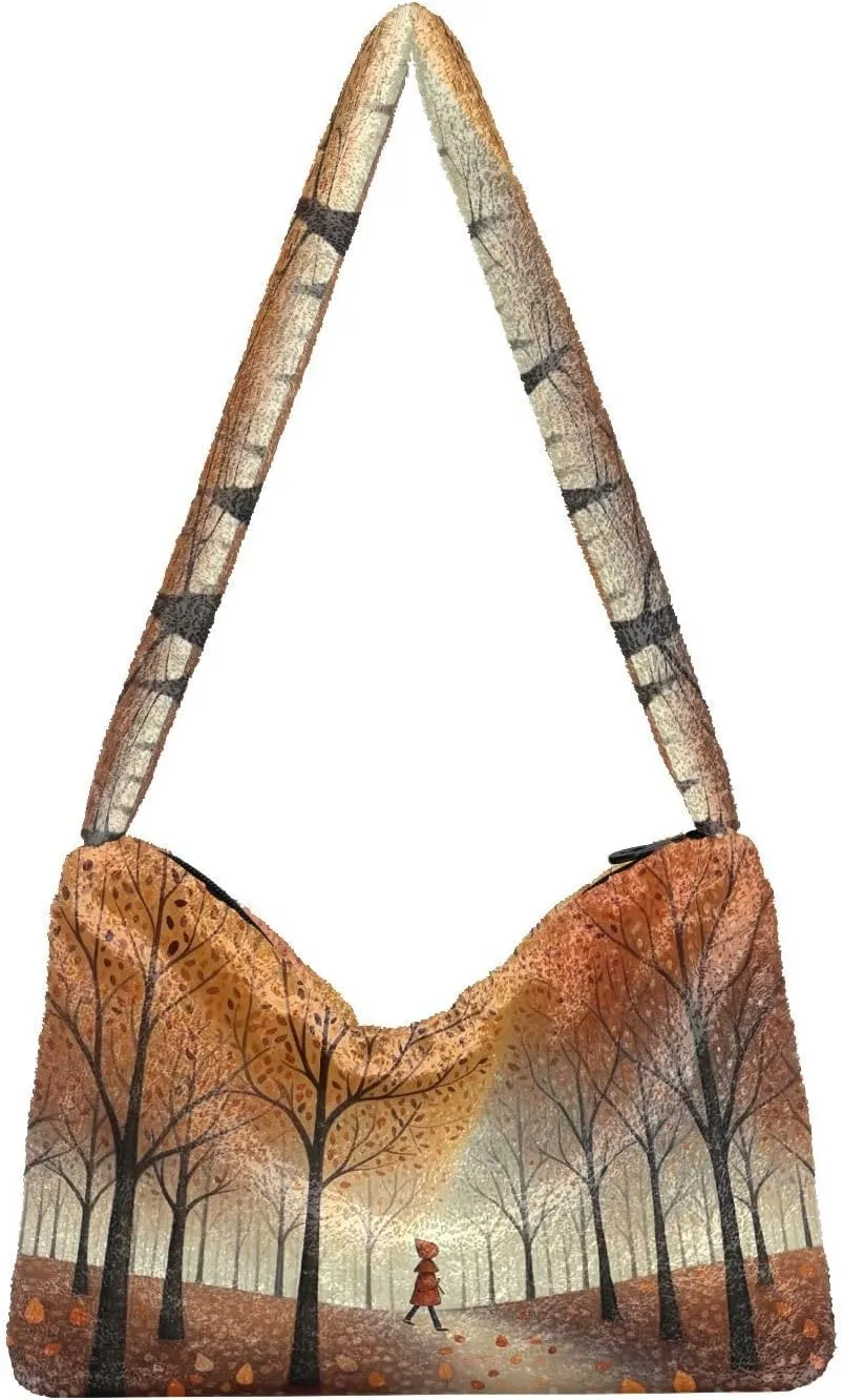 Red Bird Sitting on Branch with Flowers Woman Shoulder Bag, Shoulder Bag 13 Inch, Shoulder Bags for Women