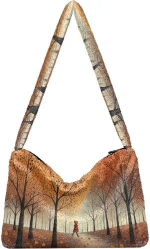 Red Bird Sitting on Branch with Flowers Woman Shoulder Bag, Shoulder Bag 13 Inch, Shoulder Bags for Women