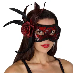 Red Feather Mask Red/Black