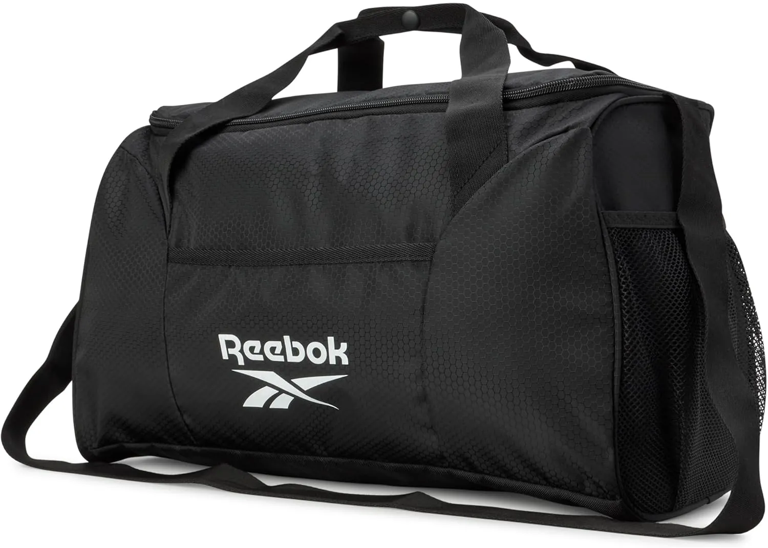 Reebok Duffle Bag – Gym Bag for Women & Men, Carry On and Overnight Duffle for Travel & Fitness, Size Small, Aleph Black