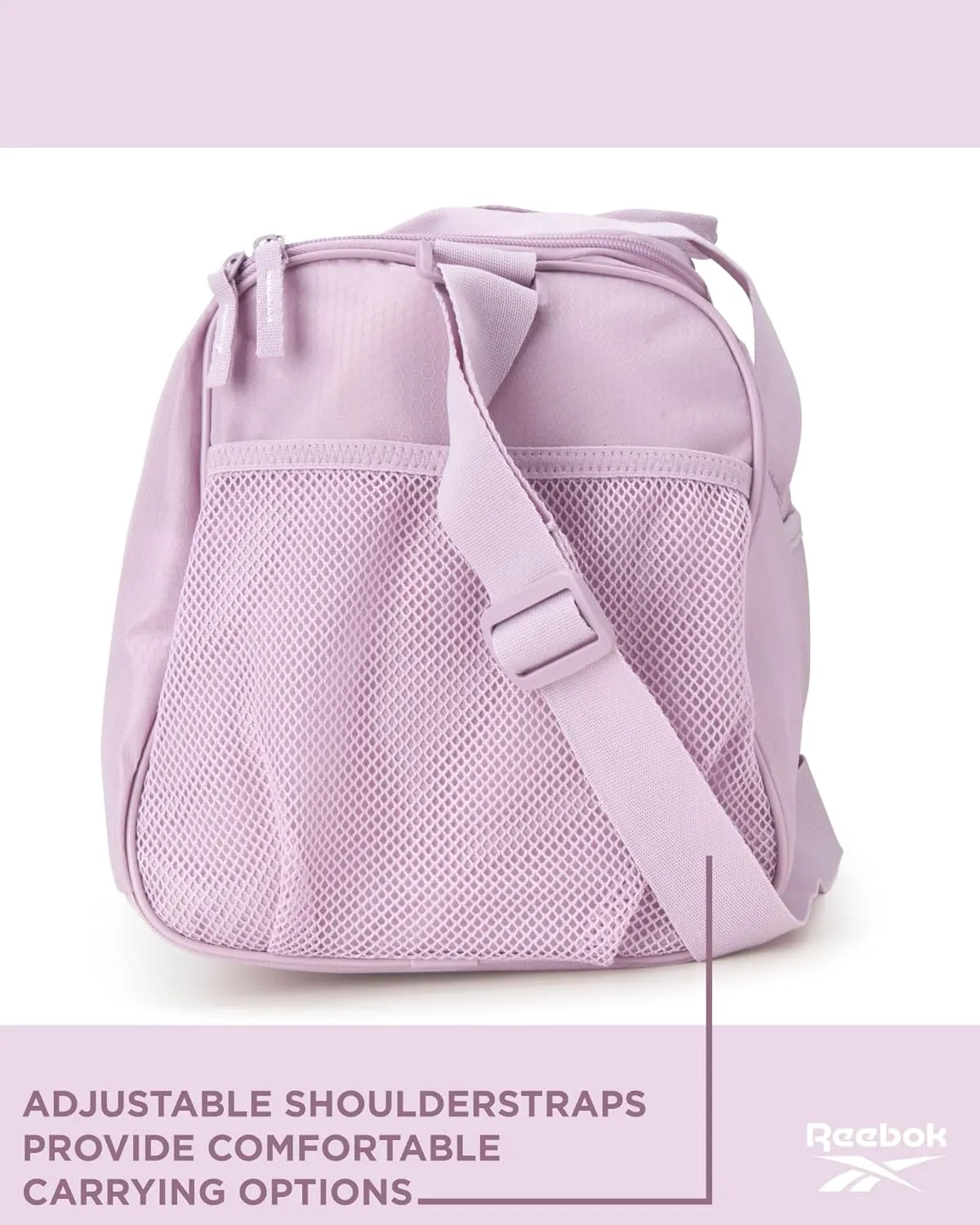 Reebok Duffle Bag – Gym Bag for Women & Men, Carry On and Overnight Duffle for Travel & Fitness, Size Small, Aleph Purple