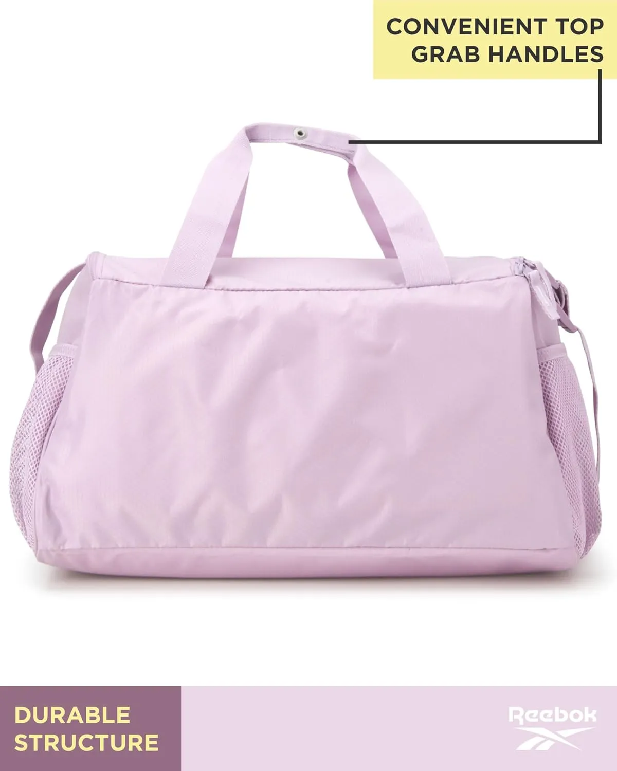Reebok Duffle Bag – Gym Bag for Women & Men, Carry On and Overnight Duffle for Travel & Fitness, Size Small, Aleph Purple