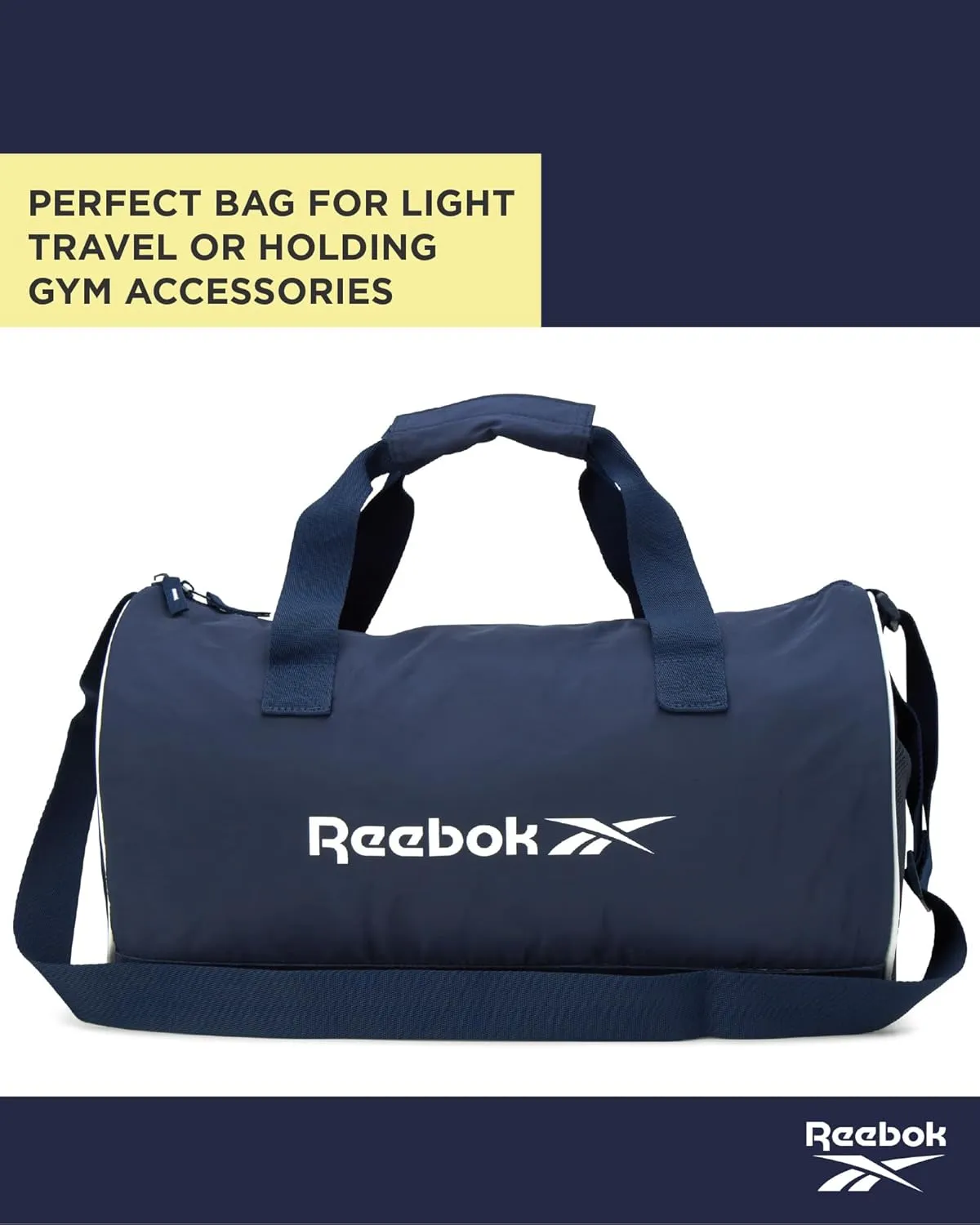 Reebok Duffle Bag – Gym Bag for Women & Men, Carry On and Overnight Duffle for Travel & Fitness, Size Small, Kellan II Blue