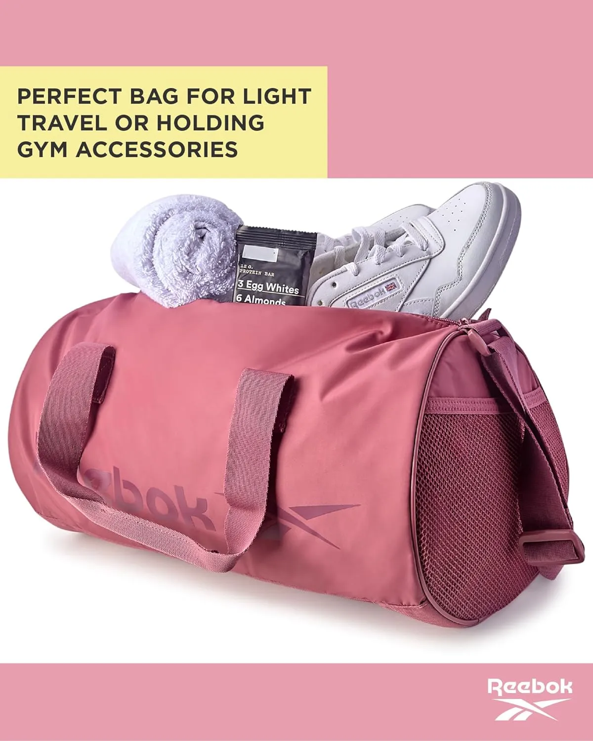 Reebok Duffle Bag – Gym Bag for Women & Men, Carry On and Overnight Duffle for Travel & Fitness, Size Small, Kellan Rose