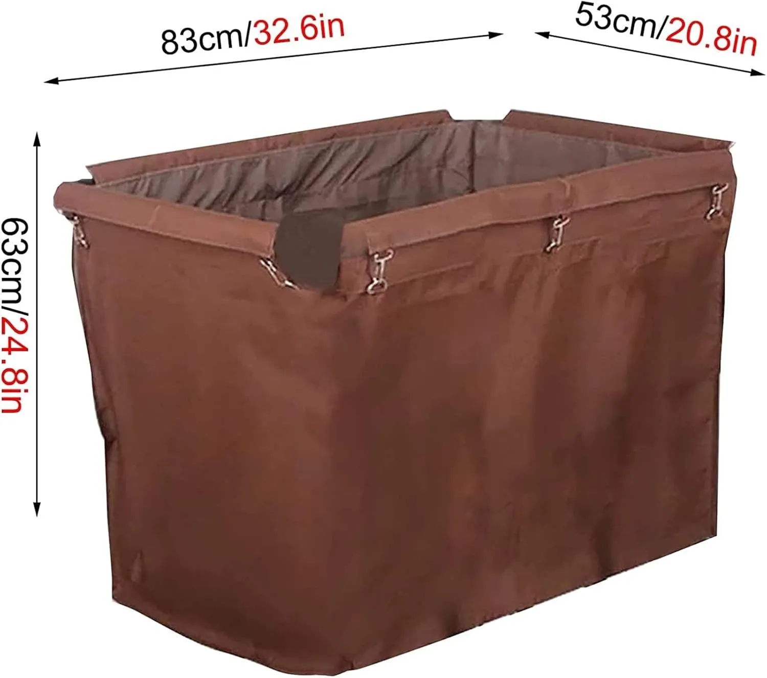 Removable Waterproof Liner Bag, Replacement Laundry Cart Liner Bag, Oxford Cloth Storage Bags, Large Thickened Waterproof Oxford Cloth Bags for Clothes Or Toy Organizer Storage Cart(Brown-rectangular)