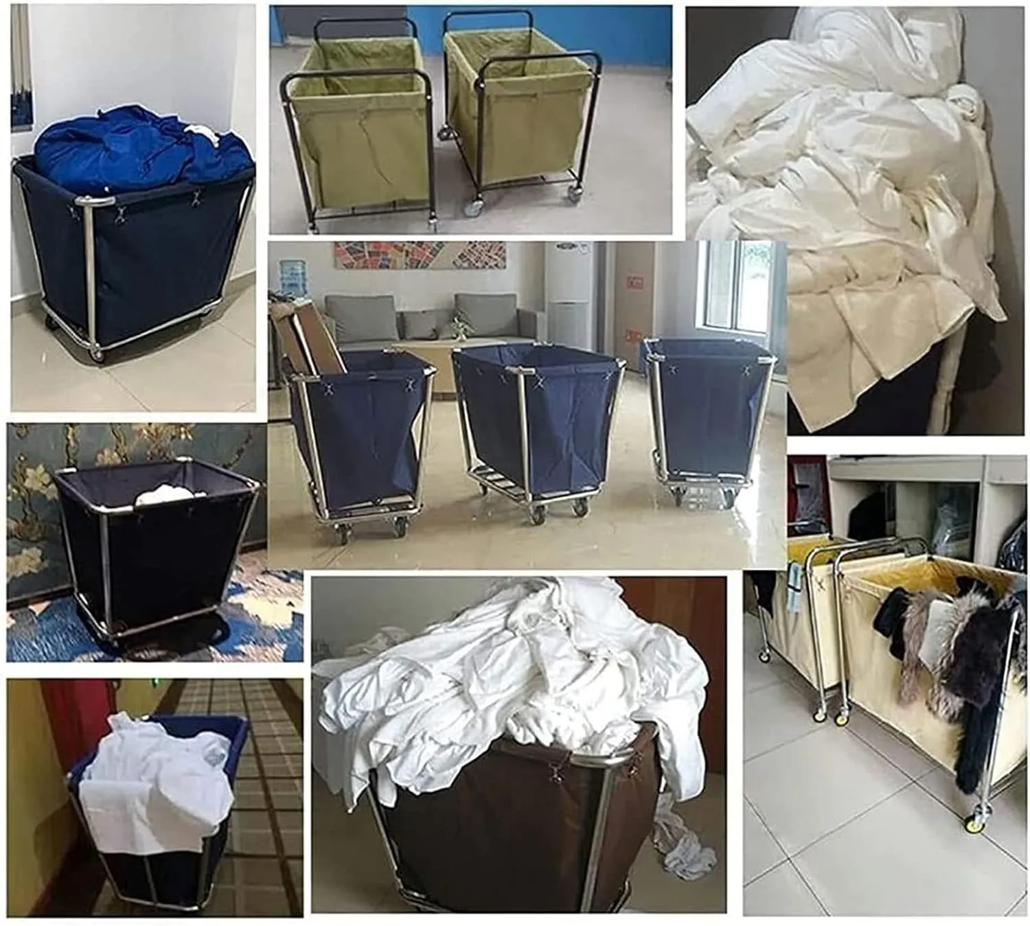 Removable Waterproof Liner Bag, Replacement Laundry Cart Liner Bag, Oxford Cloth Storage Bags, Large Thickened Waterproof Oxford Cloth Bags for Clothes Or Toy Organizer Storage Cart(Brown-rectangular)