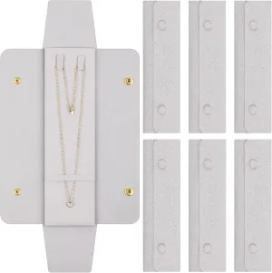 Remuuly 6 Pcs Necklace Travel Case No Tangle Necklace Pouch Travel Jewelry Organizer Bridesmaid Gifts for Wedding Christmas Microfiber Jewelry Pouch Storage Bag for Women