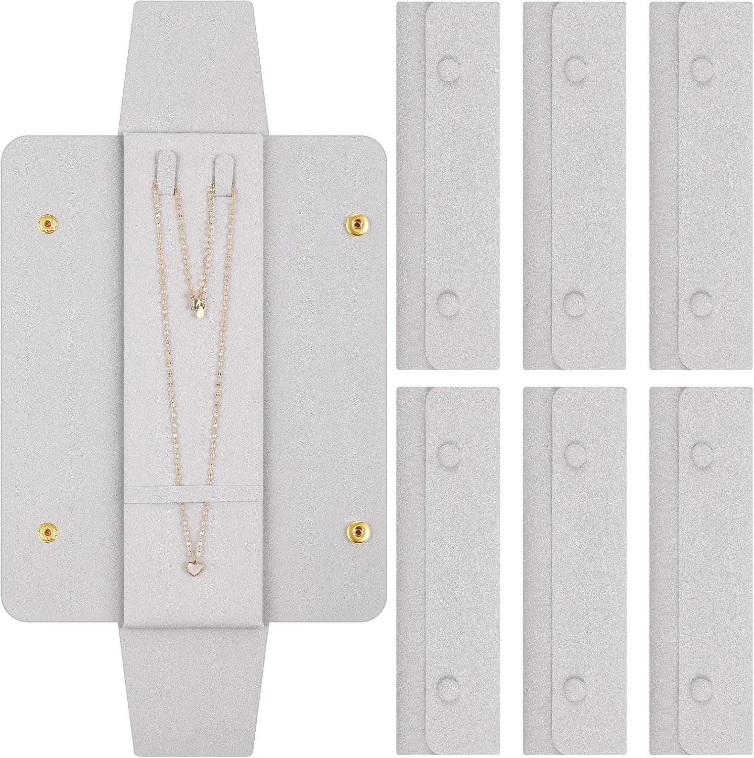 Remuuly 6 Pcs Necklace Travel Case No Tangle Necklace Pouch Travel Jewelry Organizer Bridesmaid Gifts for Wedding Christmas Microfiber Jewelry Pouch Storage Bag for Women