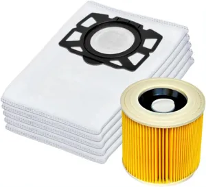 Replacement Bag Vacuum Cleaner Bags Filter，Compatible for Karcher，KFI 357 KFI357 KA 40,Compatible for Karcher 2.863-314.0WD2 Plus WD3