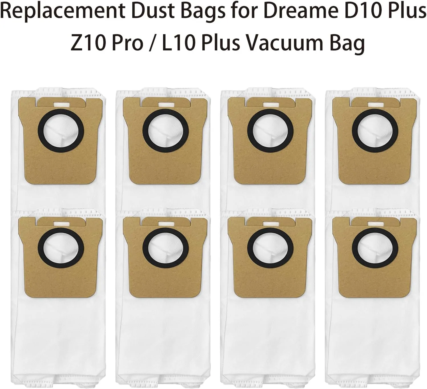 Replacement Dust Bags for Dreame Bot D10 Plus / Z10 Pro / L10 Plus Vacuum Bag Accessories RLS3D (8 Pack)