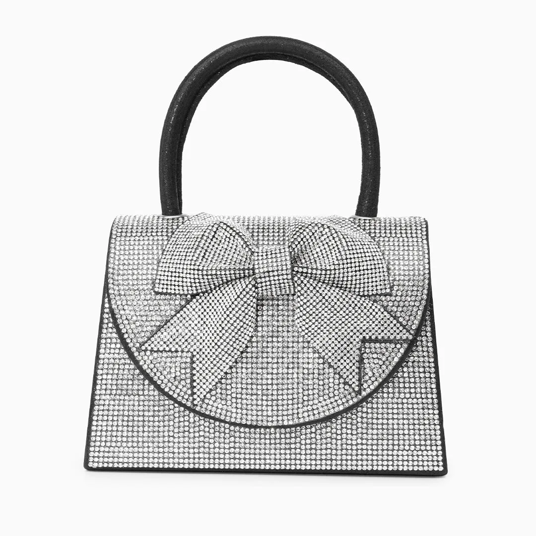 Rhinestone Embellished Ribbon Handbag by Hazel