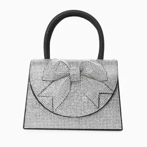 Rhinestone Embellished Ribbon Handbag by Hazel