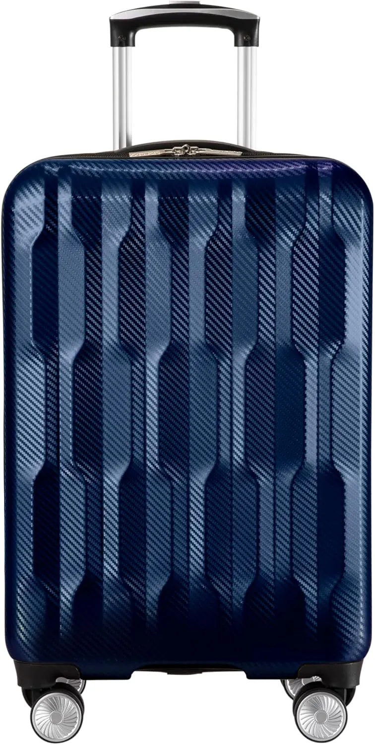Ricardo Beverly Hills Lombard Hardside Carry-On Luggage – Expandable Travel Bag with 8-Spinner Dual Wheels & Telescoping Handle. 21-inch, Royal Blue