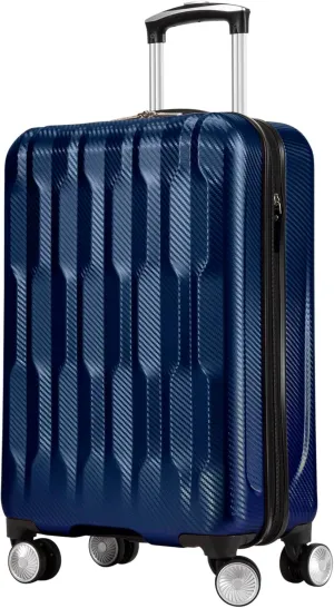 Ricardo Beverly Hills Lombard Hardside Carry-On Luggage – Expandable Travel Bag with 8-Spinner Dual Wheels & Telescoping Handle. 21-inch, Royal Blue