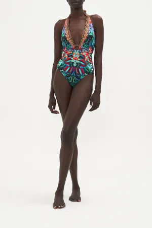 RING DETAIL PLUNGE V ONE PIECE IN A FLUTTER