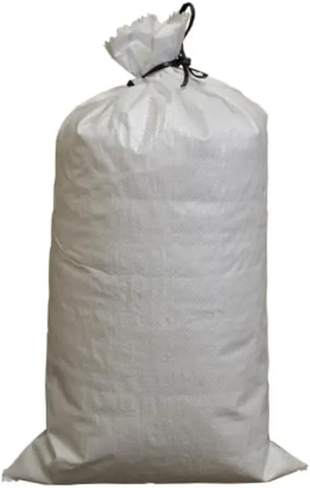 Rocky Mountain Goods Heavy Duty White Sand Bags w/Polytwine Ties - Empty Woven Polypropylene Sand Bags - 14" x 26" Size - 50 Pound Capacity - 1600 Hours of UV Protection - Flood Protection (100)