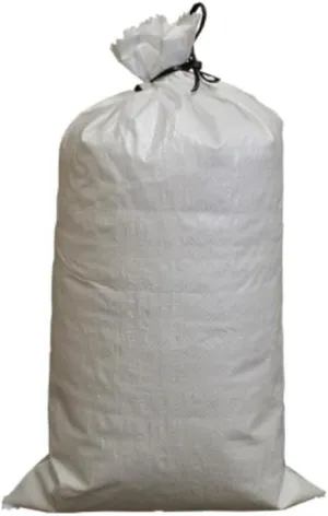 Rocky Mountain Goods Heavy Duty White Sand Bags w/Polytwine Ties - Empty Woven Polypropylene Sand Bags - 14" x 26" Size - 50 Pound Capacity - 1600 Hours of UV Protection - Flood Protection (100)