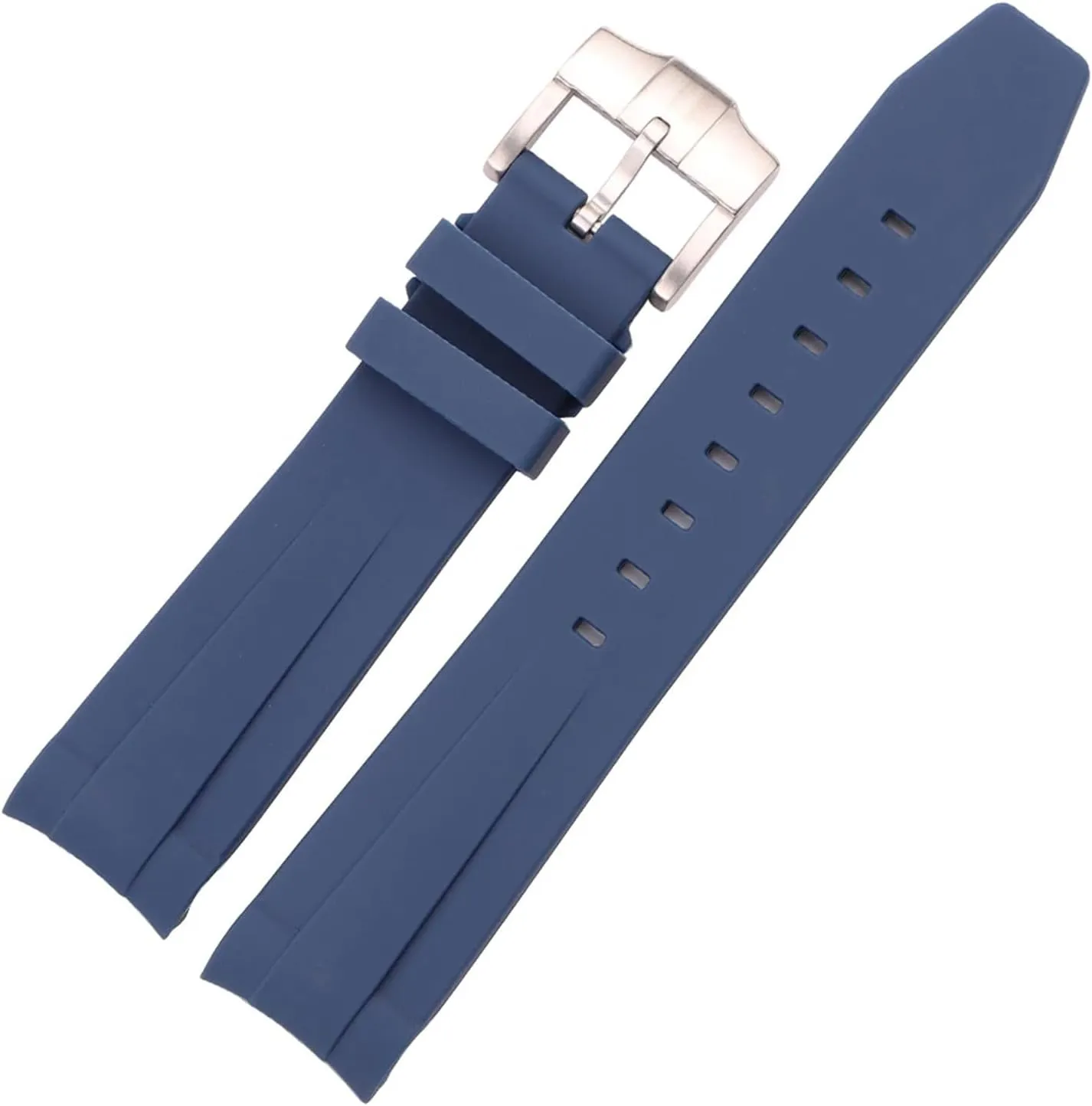 Rubber Watch Strap 20mm Curved End Soft Silicone Watchband Black Green Blue Diving Bracelet Wrist Band