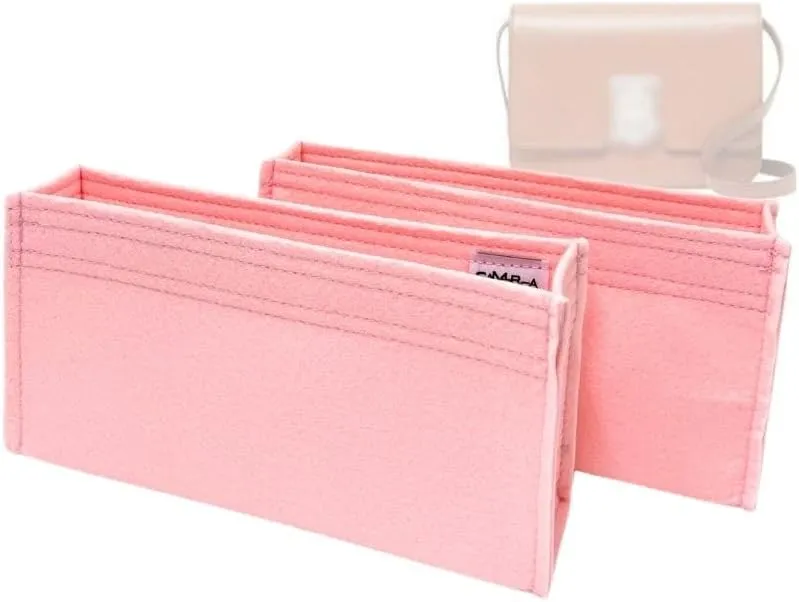 SAMORGA (11-24/ Bur-TB-S-U) Bag Organizer for TB Leather Small Bag – A Set of 2 1.2mm Baby Pink