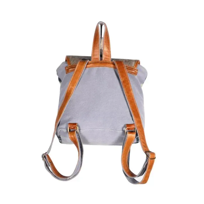Sapphire Leather & Canvas Backpack