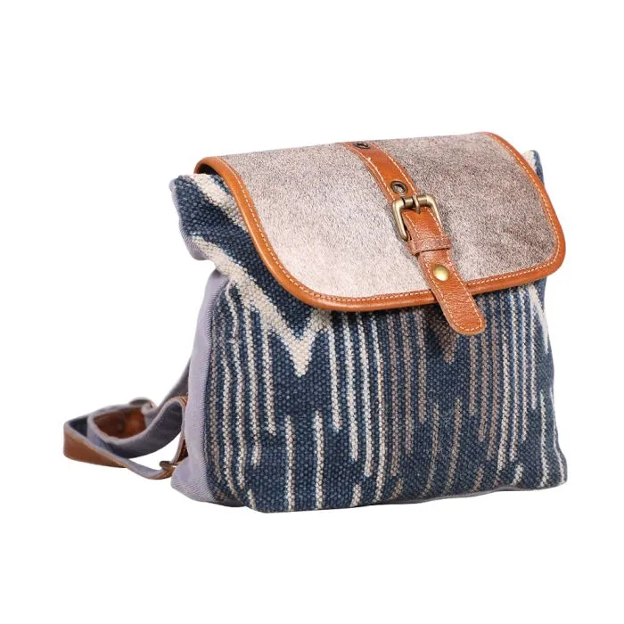 Sapphire Leather & Canvas Backpack