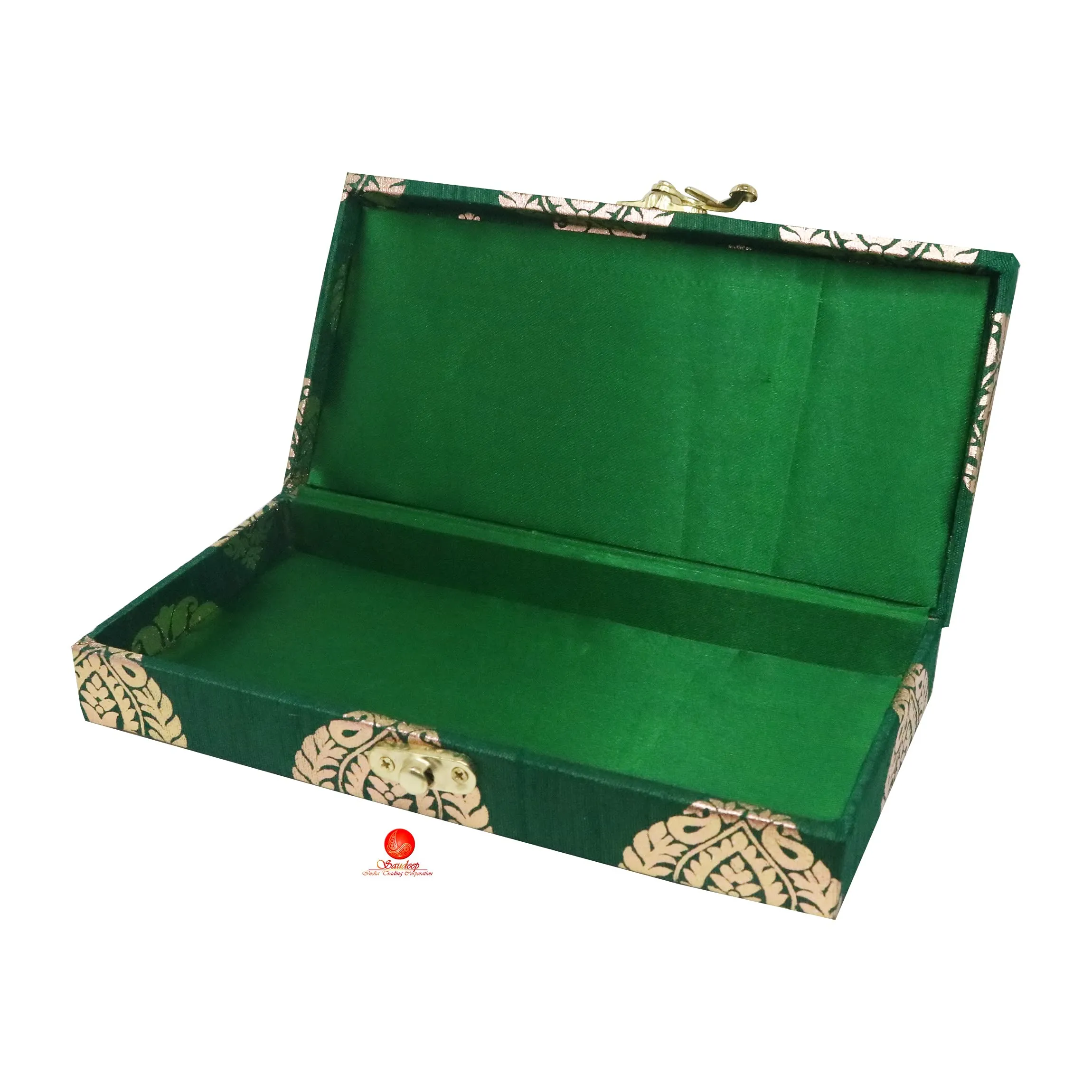 SAUDEEP INDIA Decorative Cash Box, Shagun Box, Gift Box, Jewellery Box, Money Box Envelop Wedding Gift, Set of 5, Wood;Fabric