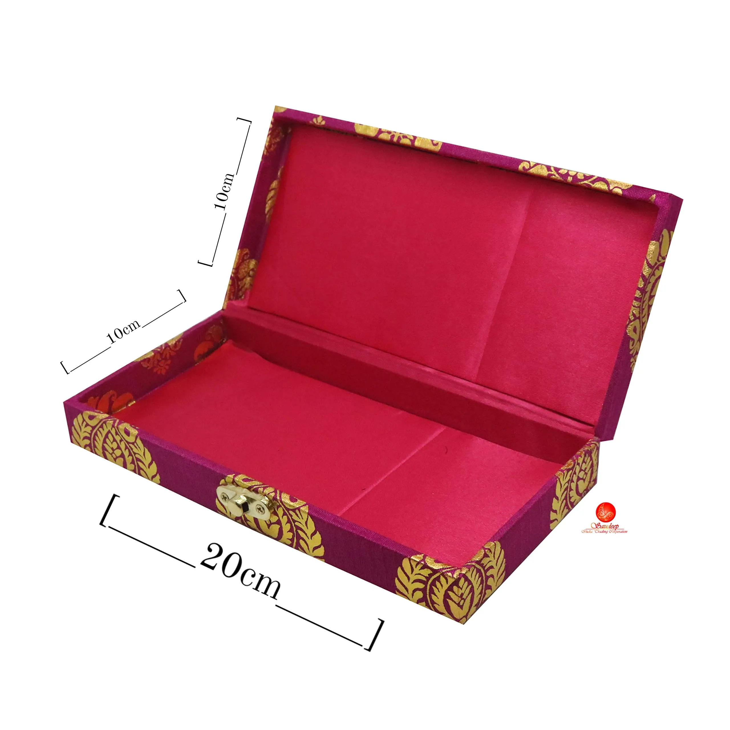 SAUDEEP INDIA Decorative Cash Box, Shagun Box, Gift Box, Jewellery Box, Money Box Envelop Wedding Gift, Set of 5, Wood;Fabric