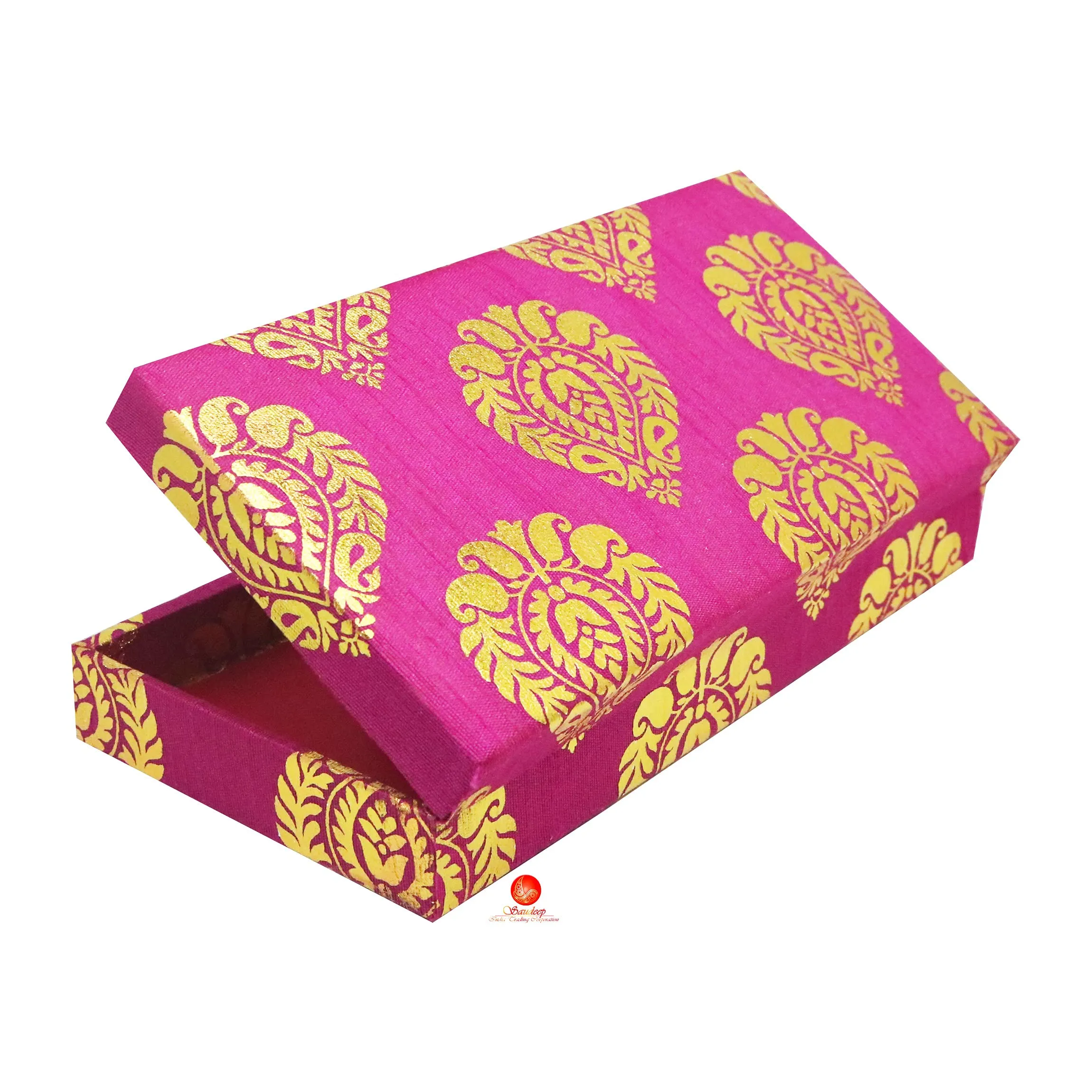 SAUDEEP INDIA Decorative Cash Box, Shagun Box, Gift Box, Jewellery Box, Money Box Envelop Wedding Gift, Set of 5, Wood;Fabric