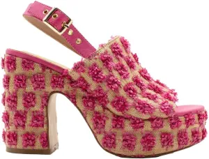 Sbicca Womens Missoula Raffia Platform Sling Back Casual Sandals Casual High Heel 3" & Up - Black