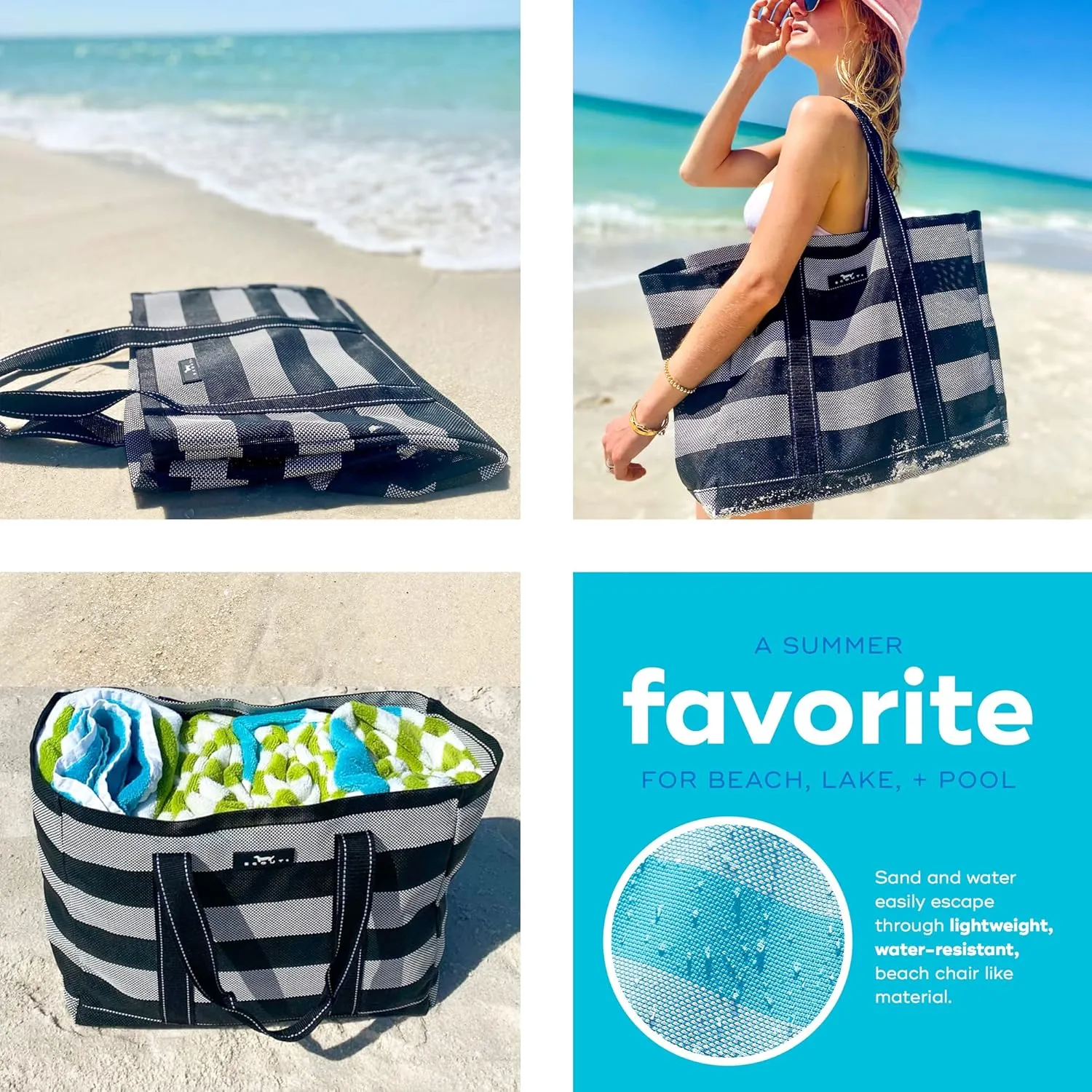 SCOUT Roadtripper - Large Beach Tote Bags For Women - Sandproof Breathable Woven Beach Bag, Pool Bag And Travel - Mom Bag