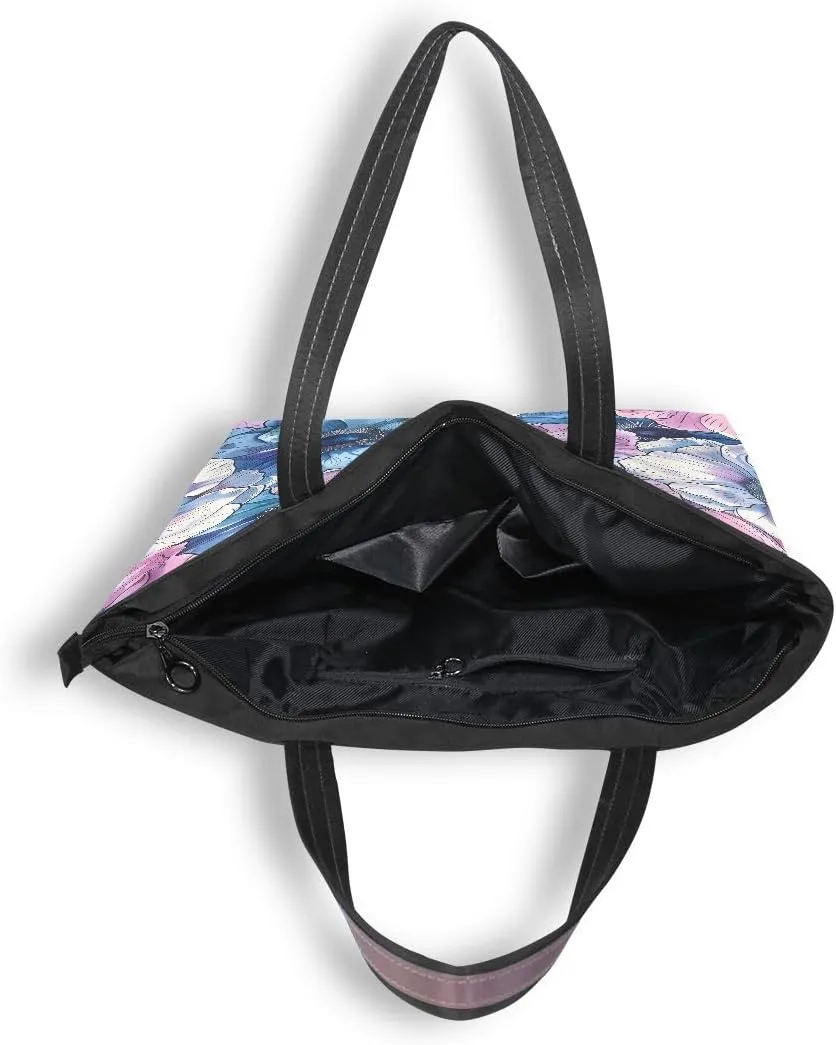 senya Exotic Anemone Flower Shoulder Bags Large Handle Ladies Handbag