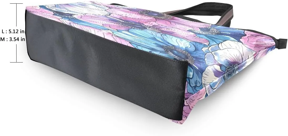 senya Exotic Anemone Flower Shoulder Bags Large Handle Ladies Handbag