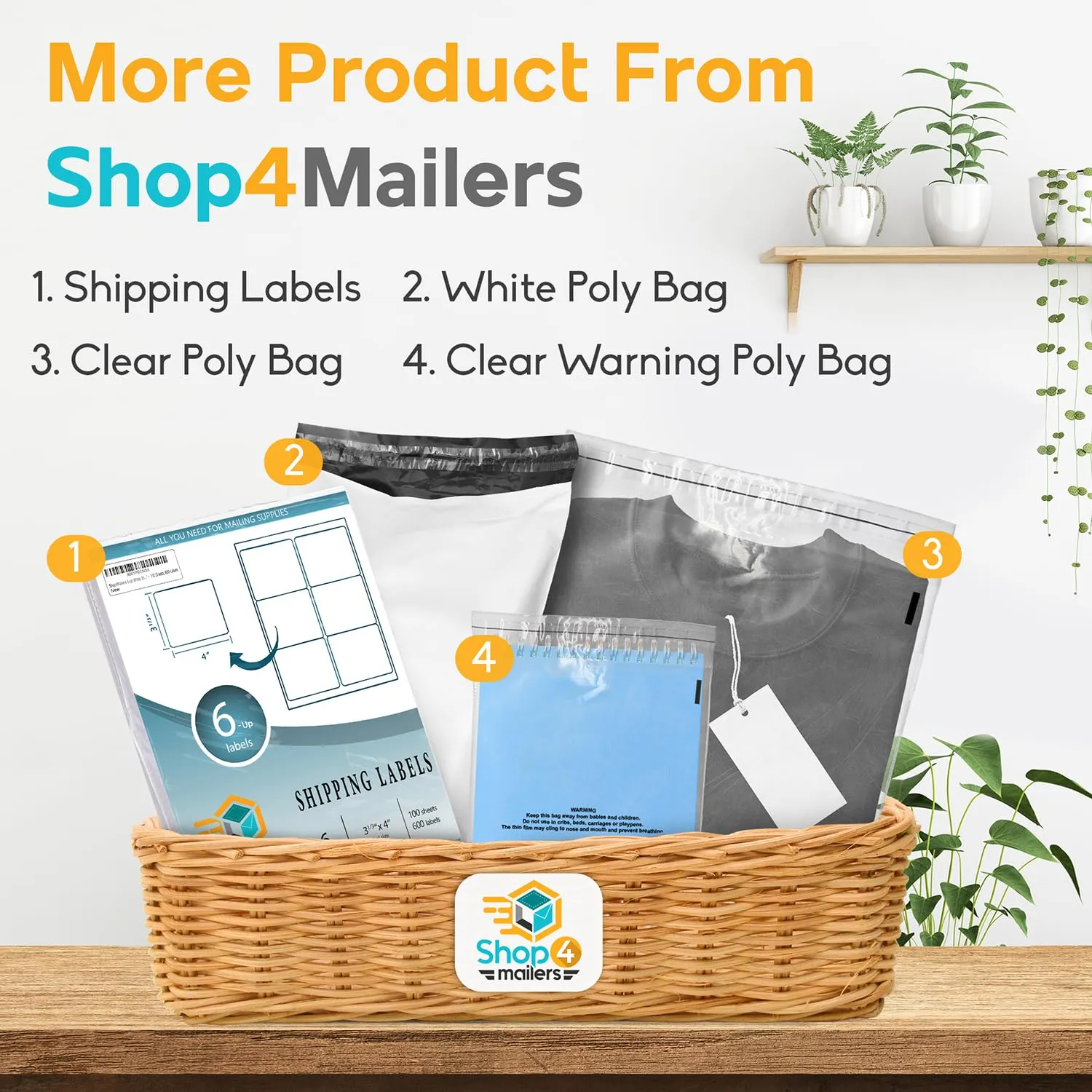 Shop4Mailers 12 x 15.5 Clear Plastic Poly Bags 1.5 Mil Self Seal Packaging for Apparel, Jewelry, Documents, Prints, Gifts, Storage – Resealable (200 Pack)