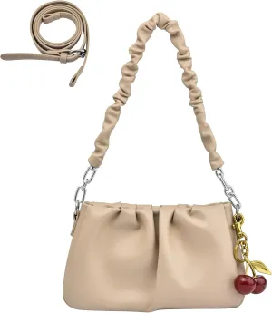 Shoulder Bags for Women, Purses for Women Crossbody Bag Tote Bag Wallet with 2 Removable Straps 1 Cherry Keychain