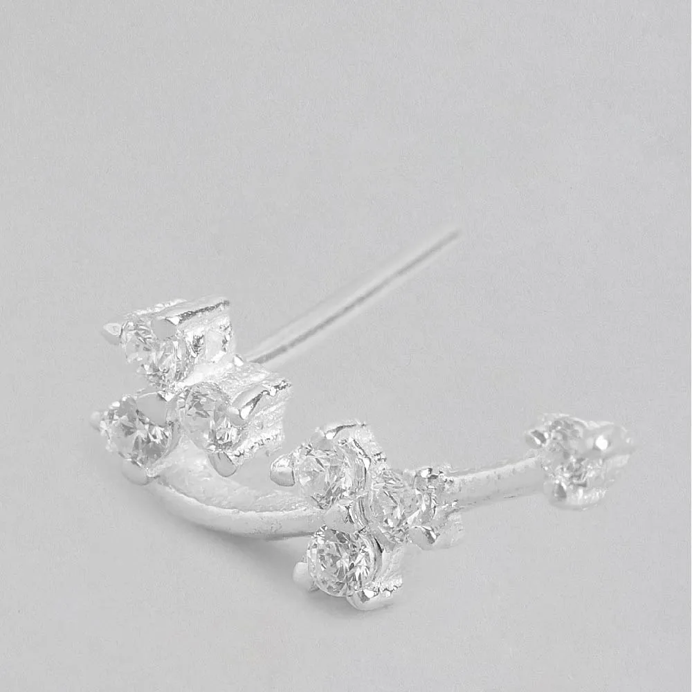 Silver Minimal Zircon Earring