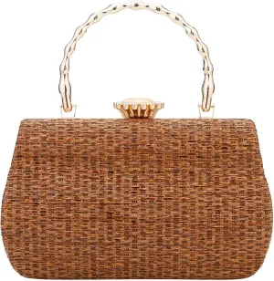 Simcat Straw Clutch Purses for Women Beach Boho Woven Handbags Crossbody Shoulder Bag Evening Bag