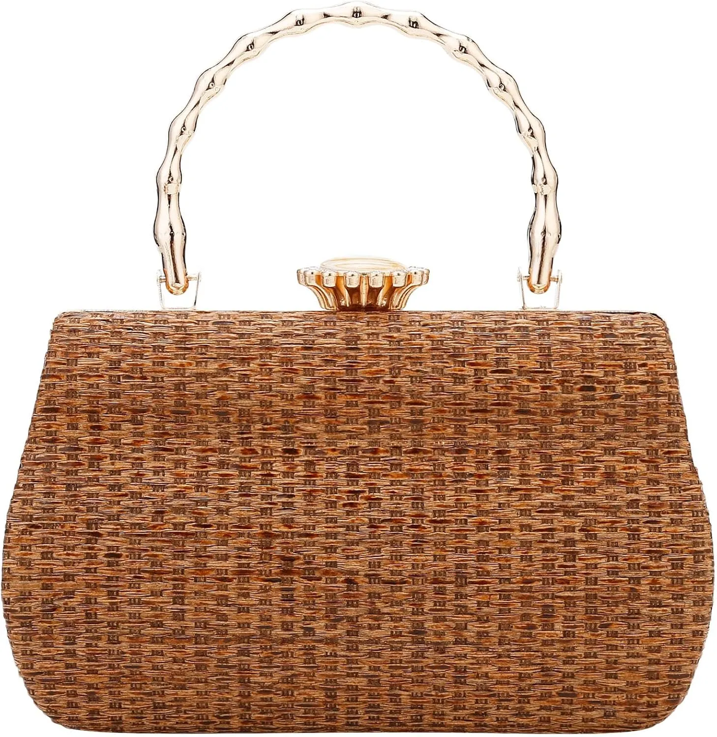 Simcat Straw Clutch Purses for Women Beach Boho Woven Handbags Crossbody Shoulder Bag Evening Bag