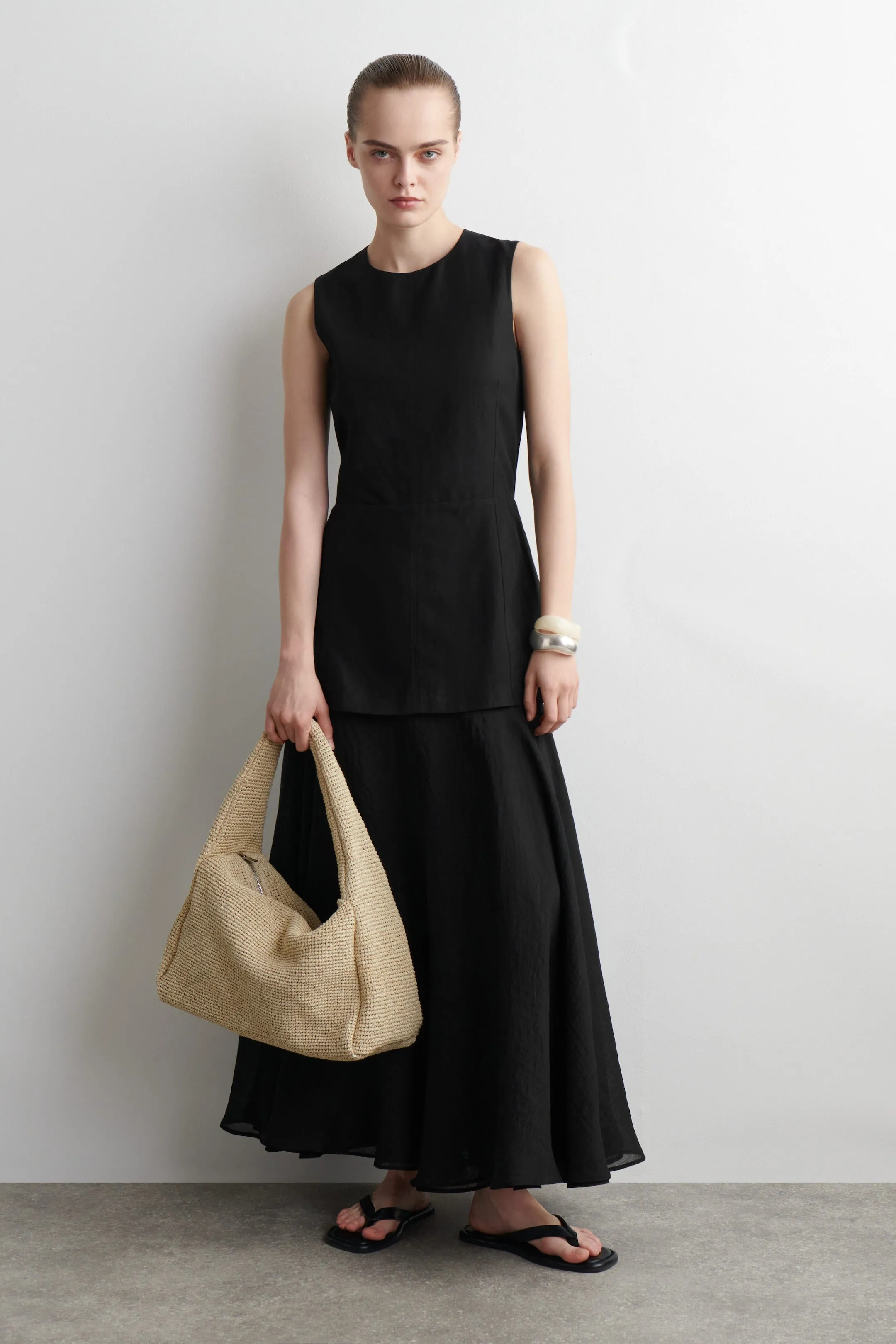 Slouchy  raffia tote bag